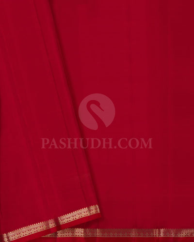 Navy Blue And Red Kanjivaram Silk Saree-S1462(A)