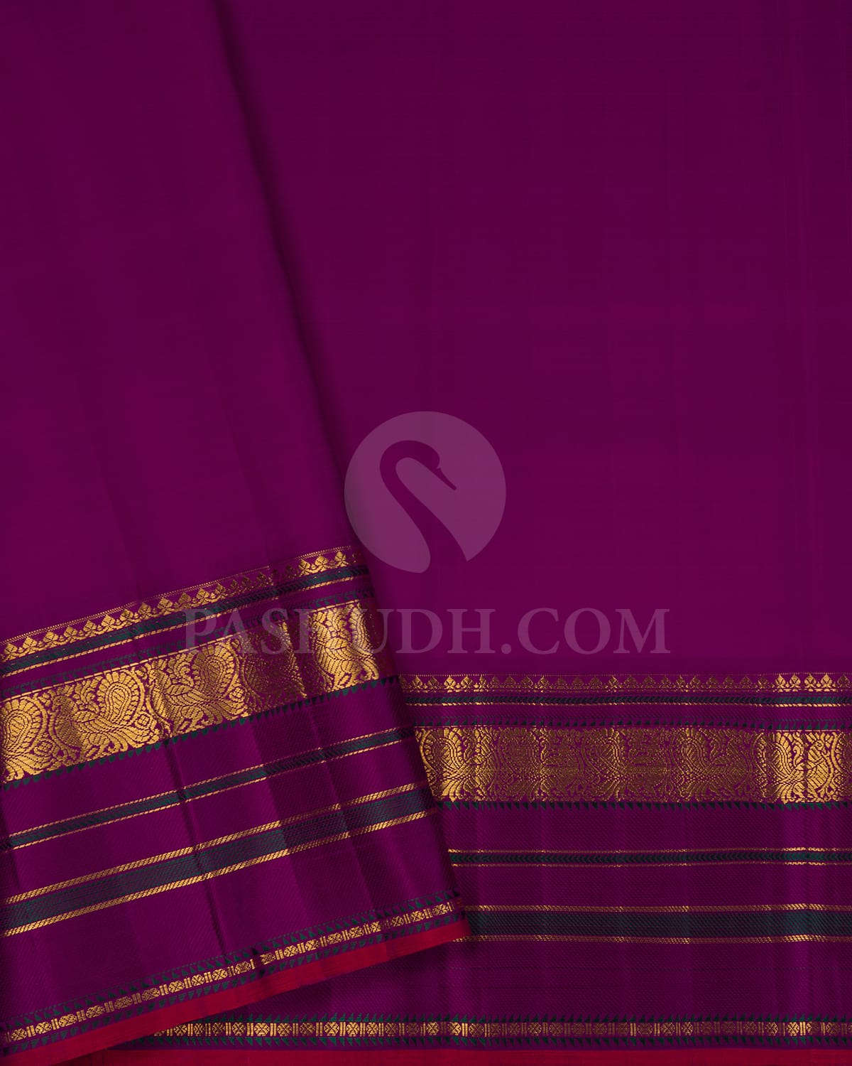 Tuscany Yellow With Purple Kanjivaram Silk Saree-S1456(A)