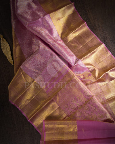 Lilac Shimmer Bridal Kanjivaram Silk Saree-SP95