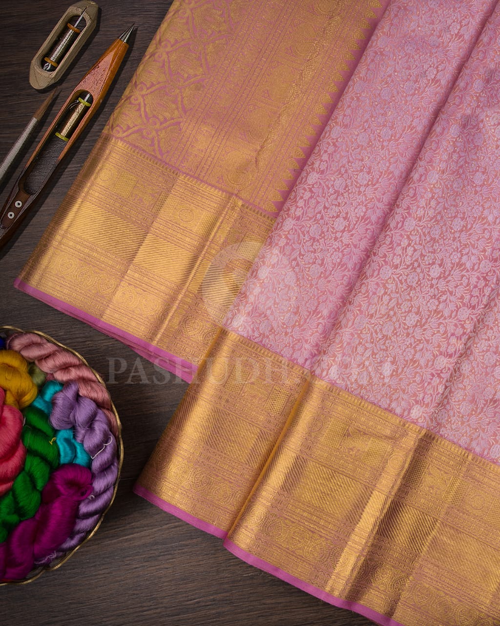Lilac Shimmer Bridal Kanjivaram Silk Saree-SP95