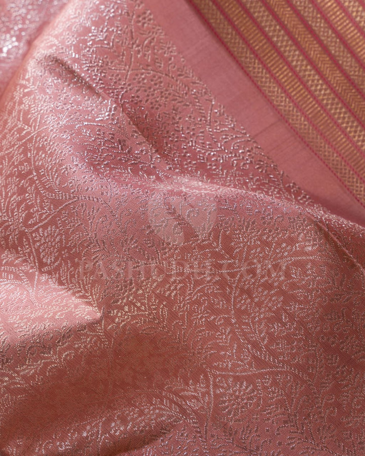 Rose Gold Kanjivaram Silk Saree-S1457(A)