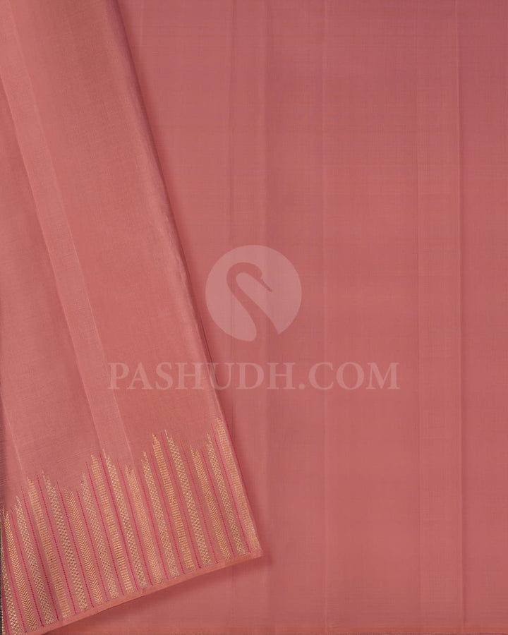 Rose Gold Kanjivaram Silk Saree-S1457(A)