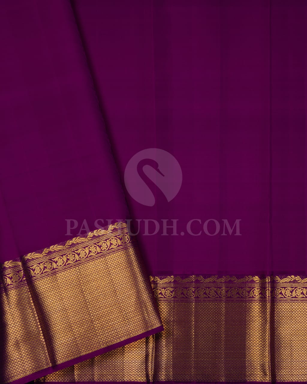 Royal Blue, Tiffany Blue And Purple Kanjivaram Silk Saree-D616(D)