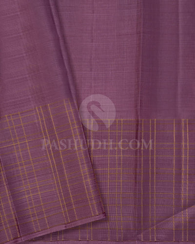 Dual Toned Brown And Green With Lavender Pure Kanjivarm Silk Saree-SP108