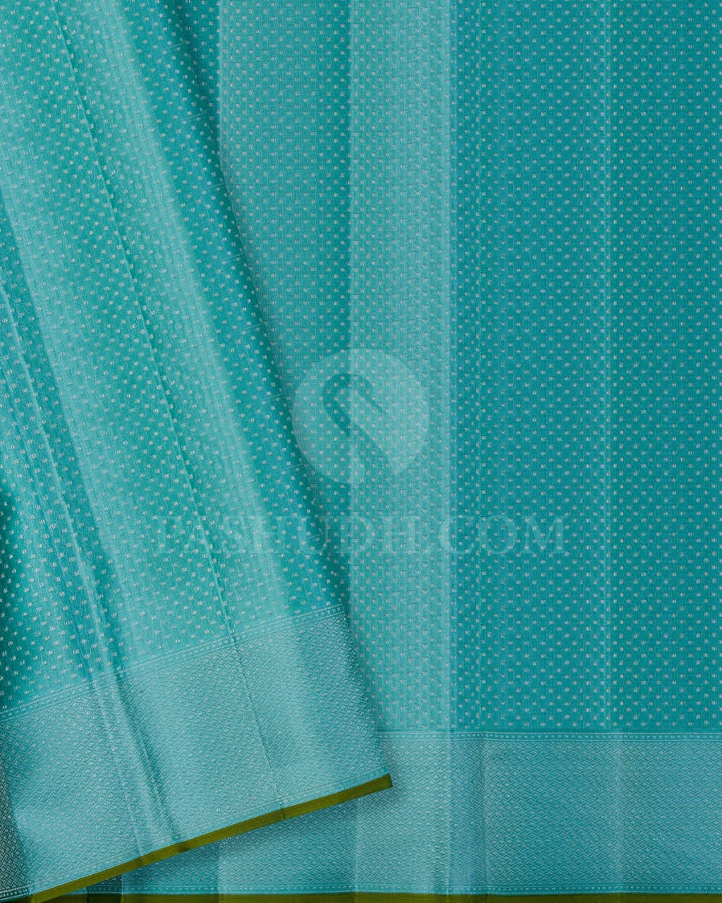 Peacock Mint Kanjivaram Silk Saree-DJ355(F)