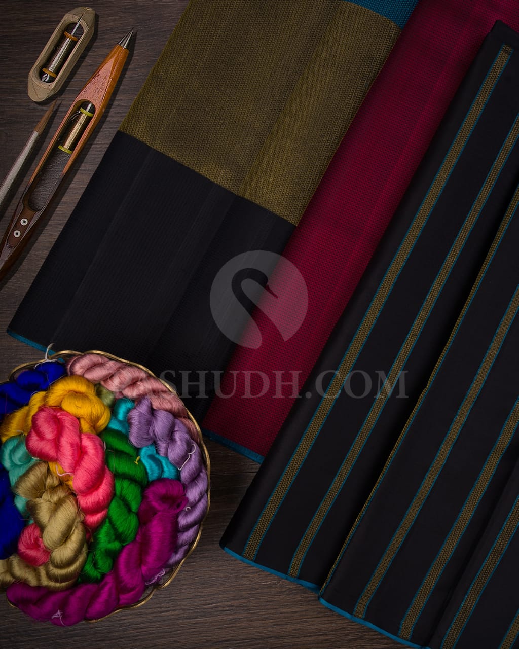 Black With Sky Blue Kanjivaram Silk Saree-DJ361(A)