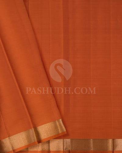 Pastel Teal And Orange Kanjivaram Silk Saree-DJ362(A)