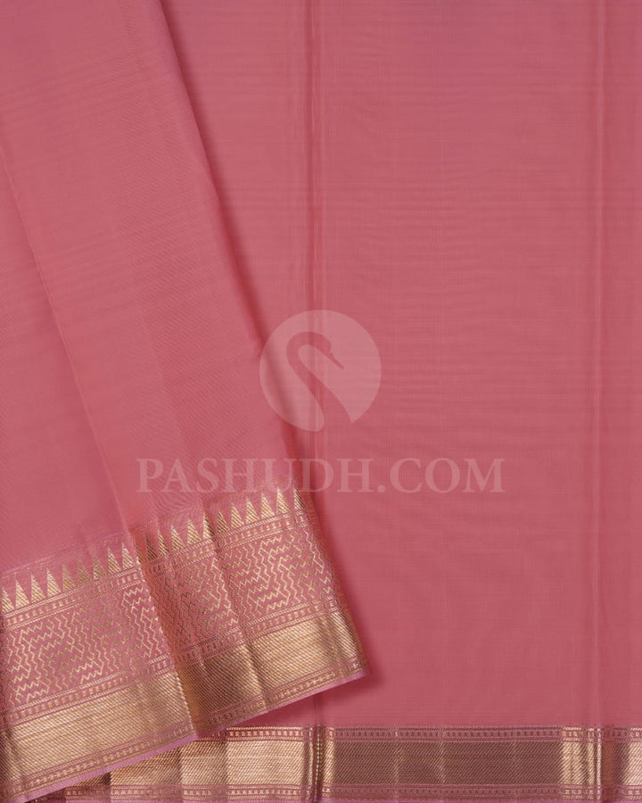 Old Rose With Mild Baby Pink Kanjivaram Silk Saree-D629(A)