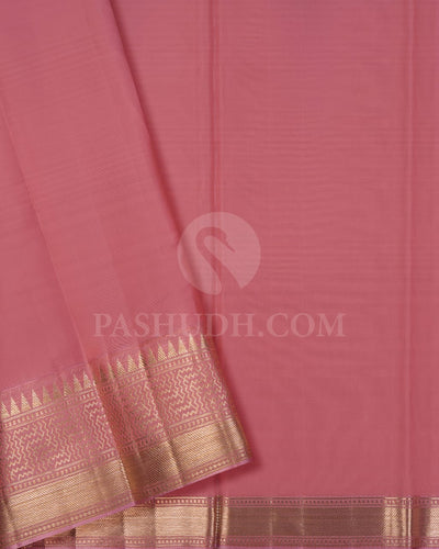 Old Rose With Mild Baby Pink Kanjivaram Silk Saree-D629(A)
