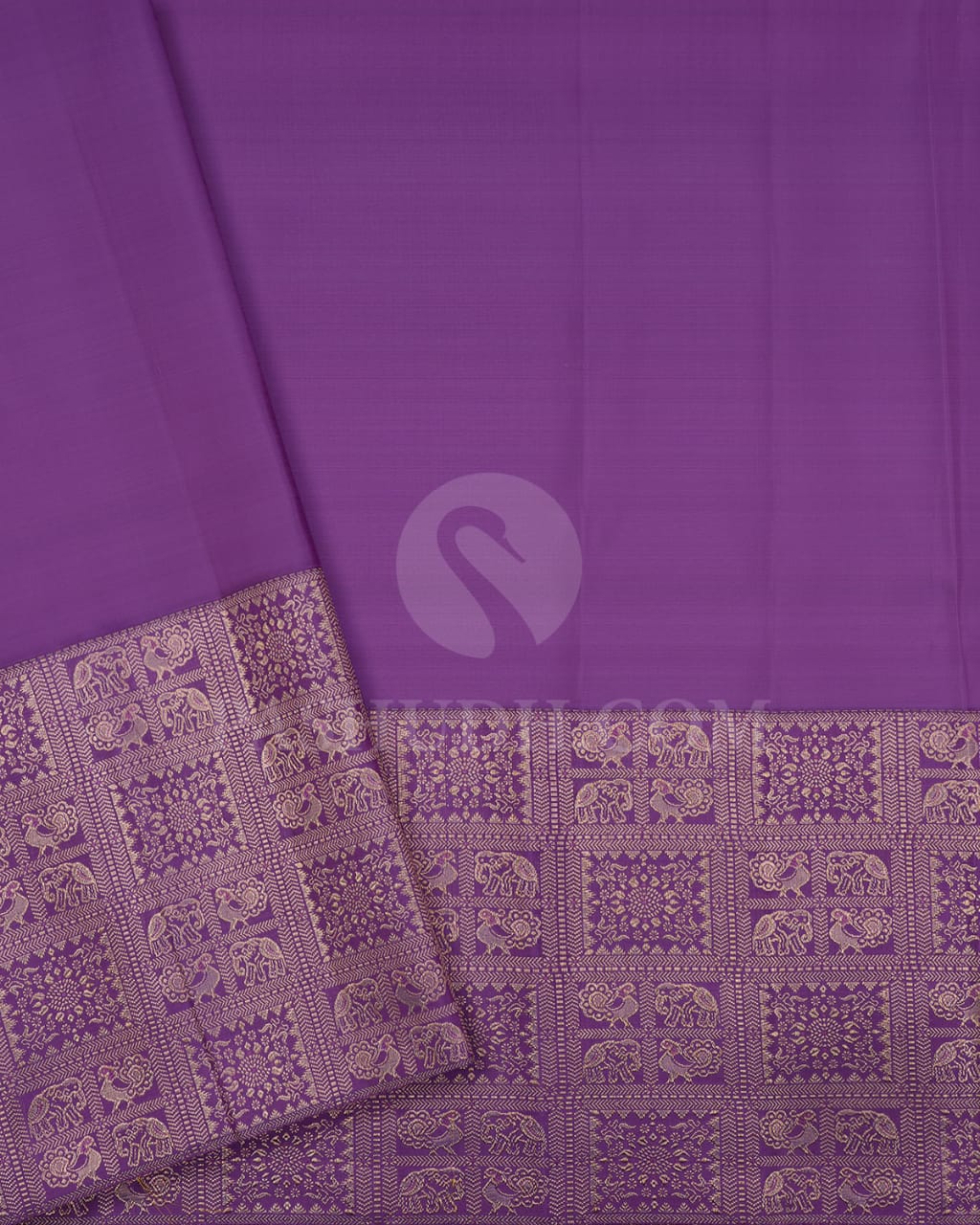 Dark Pink And Lavender Kanjivaram Silk Saree-S1423(D)
