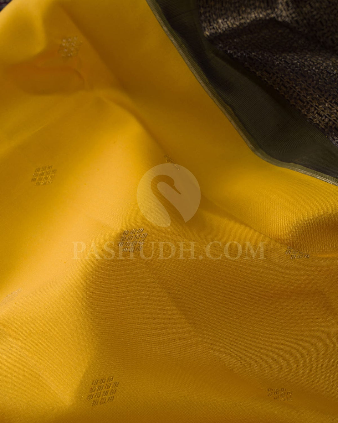 Mango Yellow And Blackish Aubergine  Kanjivaram Silk Saree-S1474(A)