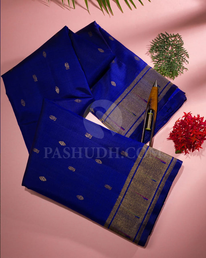 Deep Royal Blue Kanjivaram Silk Saree-S1471(A)