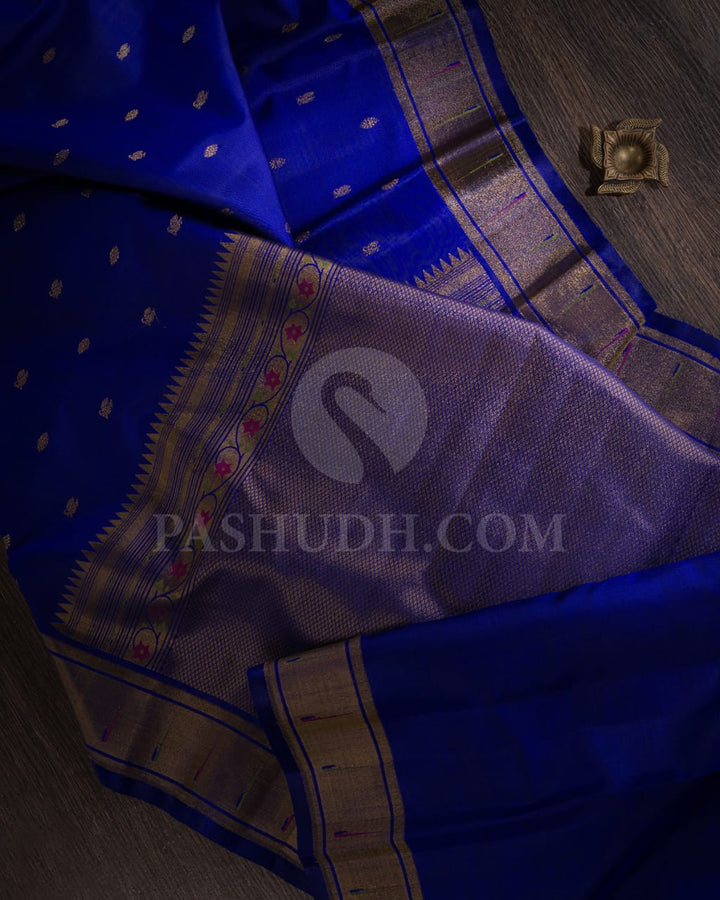 Deep Royal Blue Kanjivaram Silk Saree-S1471(A)