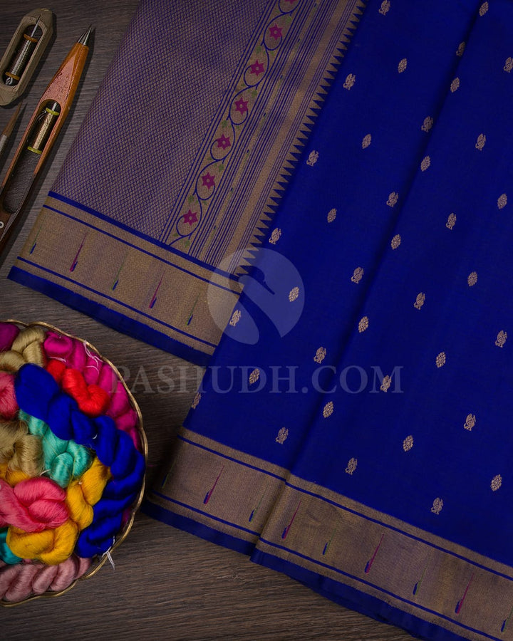 Deep Royal Blue Kanjivaram Silk Saree-S1471(A)