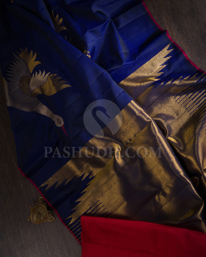 Sapphire Blue Kanjivaram Silk Saree-S1425(D)