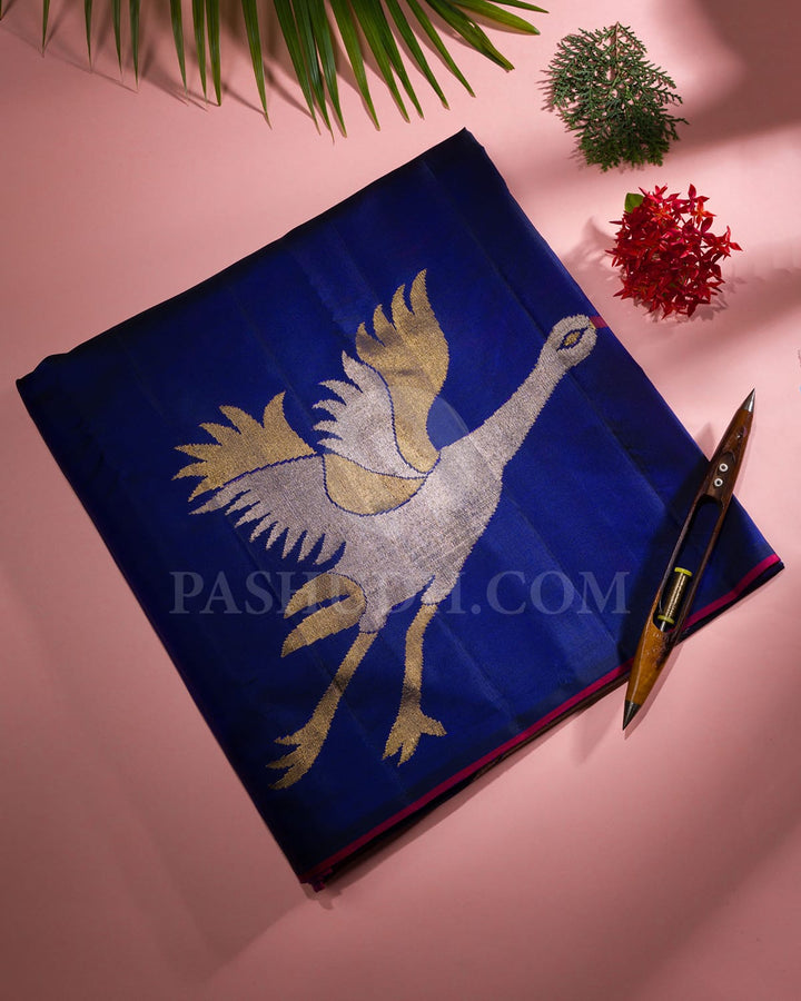 Sapphire Blue Kanjivaram Silk Saree-S1425(D)
