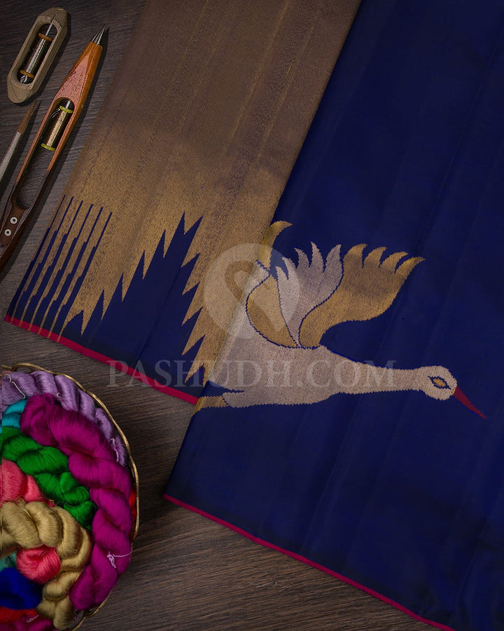 Sapphire Blue Kanjivaram Silk Saree-S1425(D)