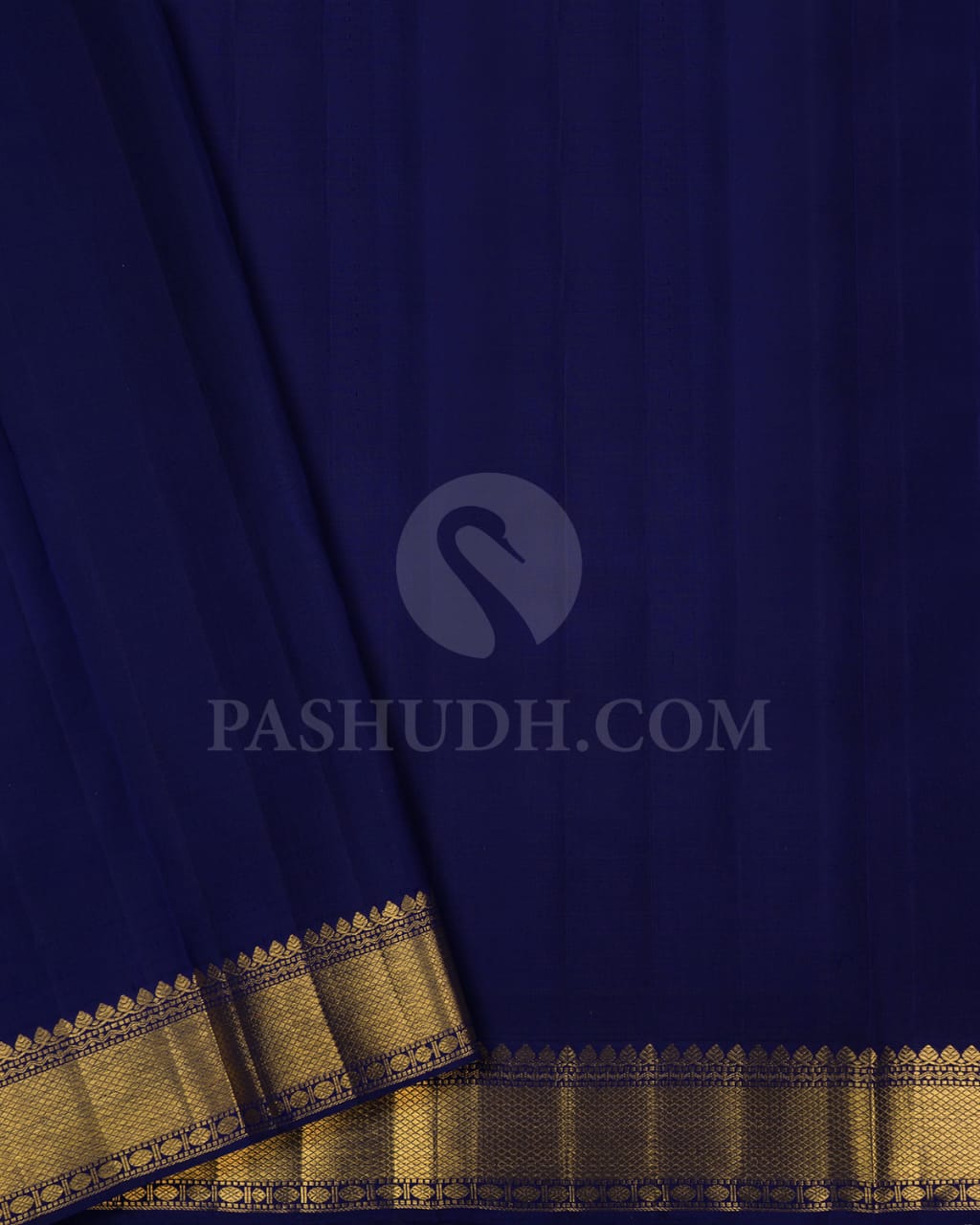 Cyan With Navy Blue Pure Kanjivaram Silk Saree-P188(A)