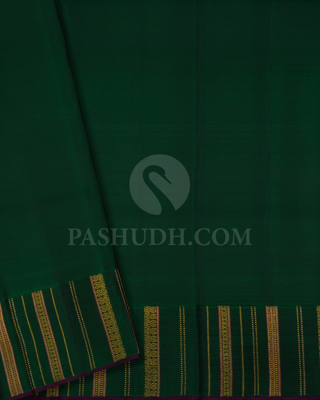 Baby Pink And Bottle Green Kanjivaram Silk Saree-S1449(B)