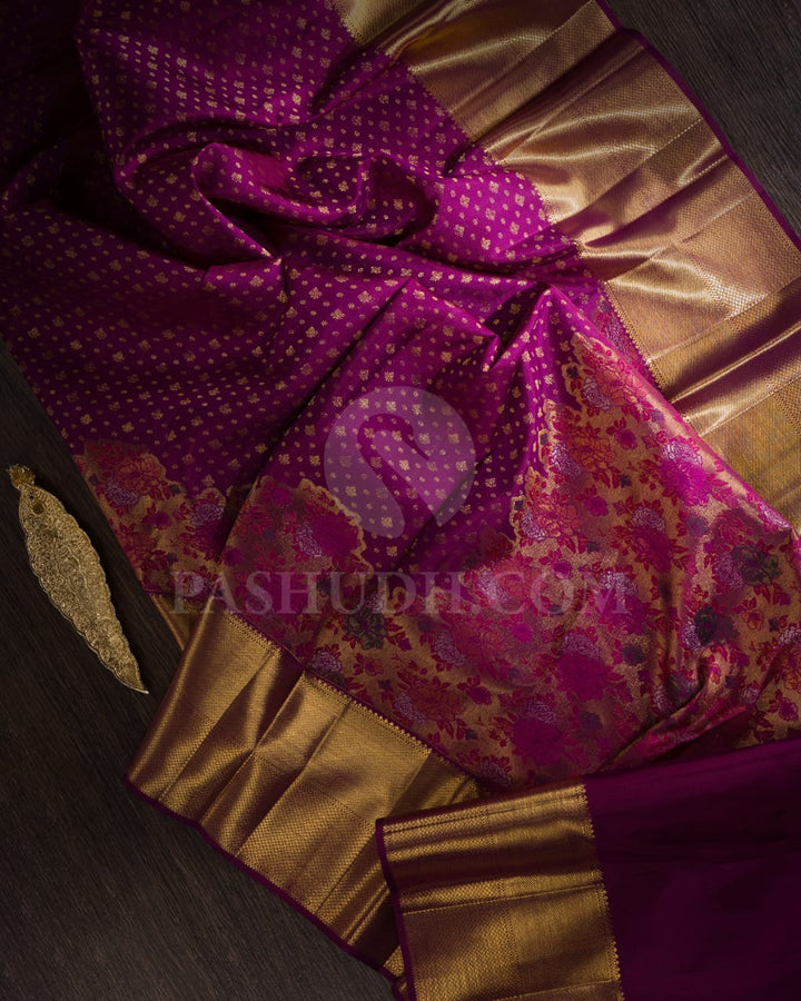 Purple Pure Zari Kanjivaram Silk Saree-P187(A)