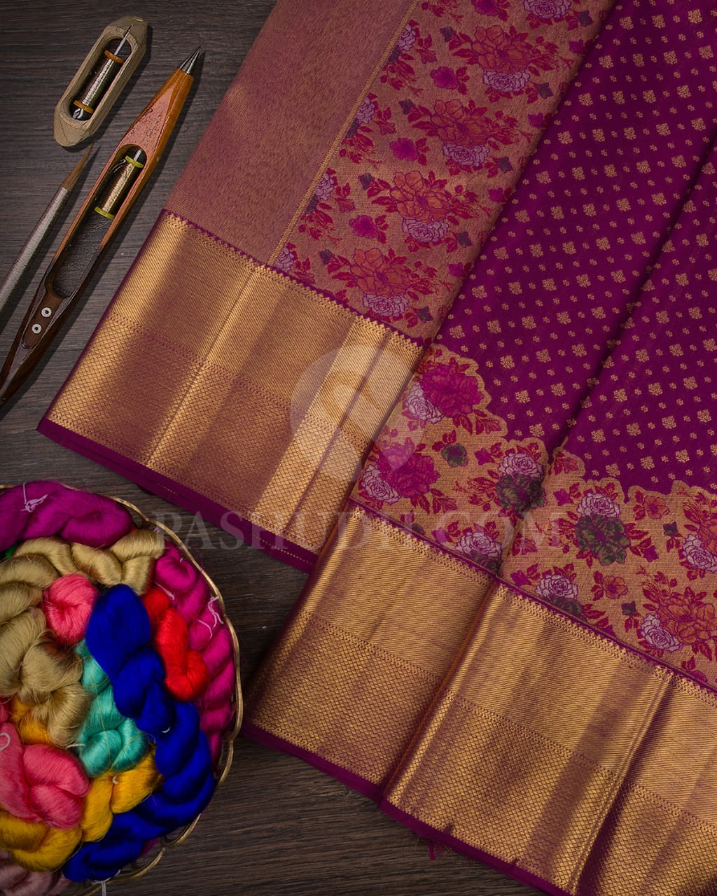 Purple Pure Zari Kanjivaram Silk Saree-P187(A)