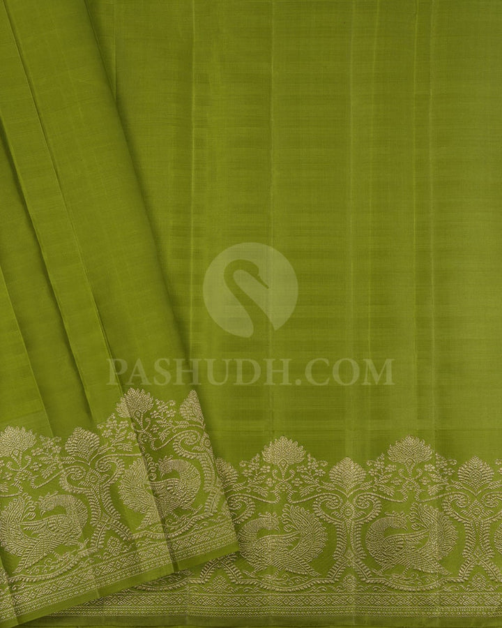 Sky Blue And Pear Green Kanjivaram Silk Saree-S1469(A)