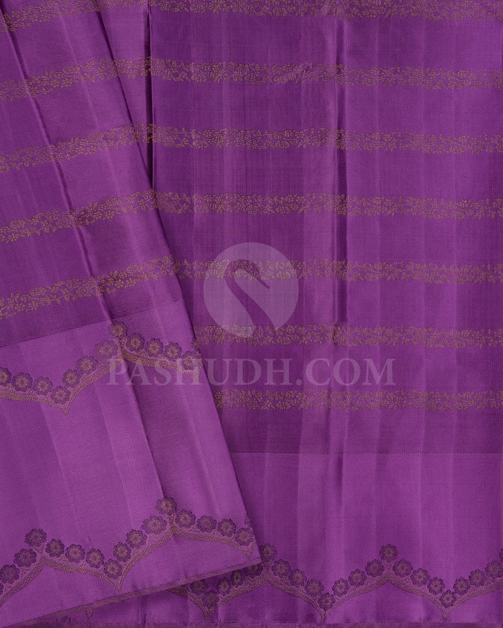 Plum And Violet Kanjivaram Silk Saree-D610(B)