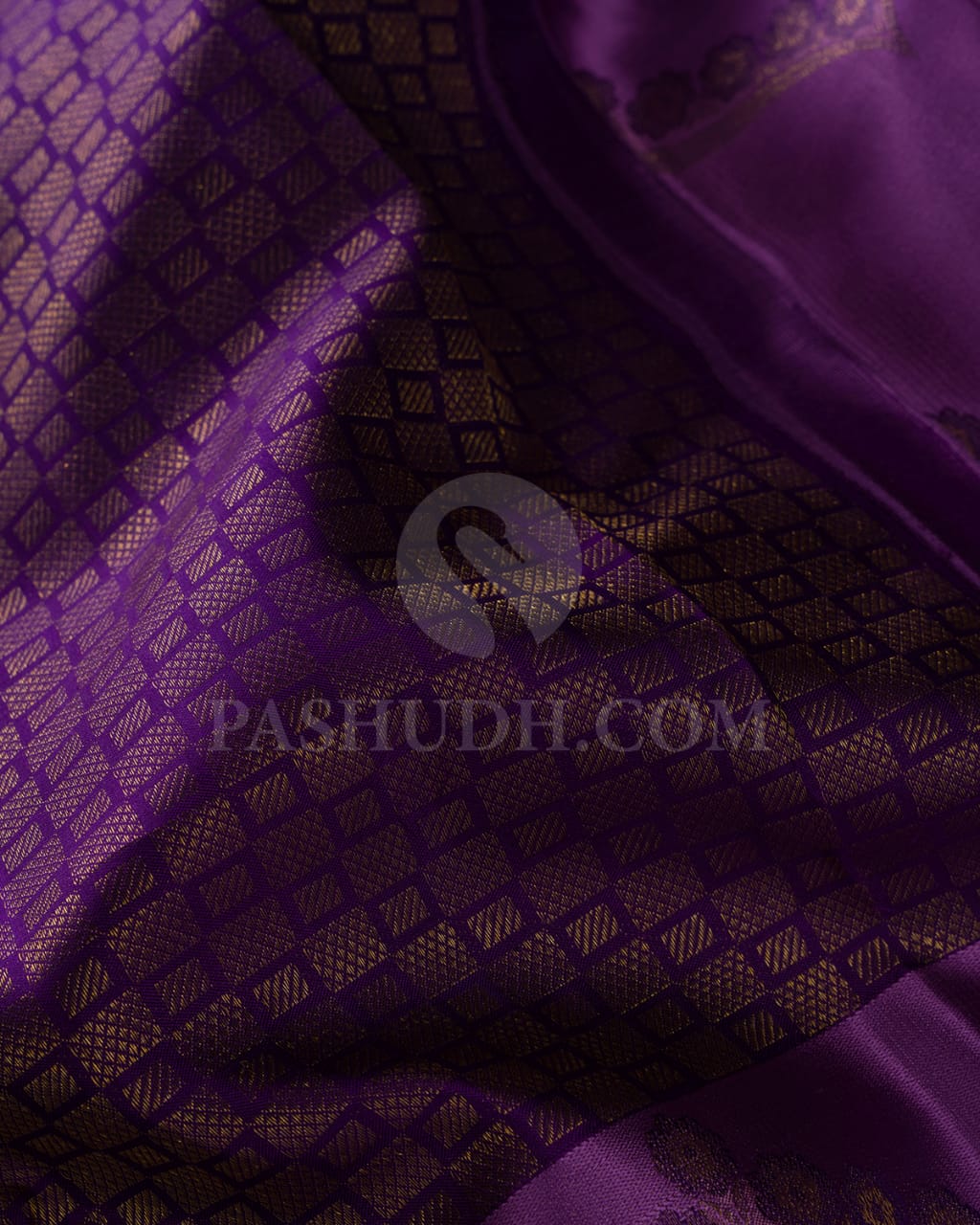 Plum And Violet Kanjivaram Silk Saree-D610(B)