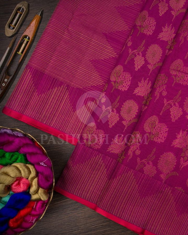 Mulberry Pink Kanjivaram Silk Saree-D636(A)