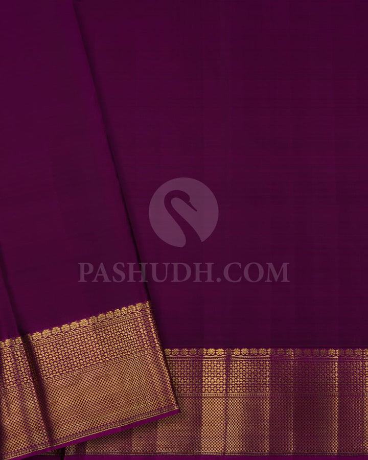 Orange And Rani Pink With Magenta Kanjivaram Silk Saree-D637(A)