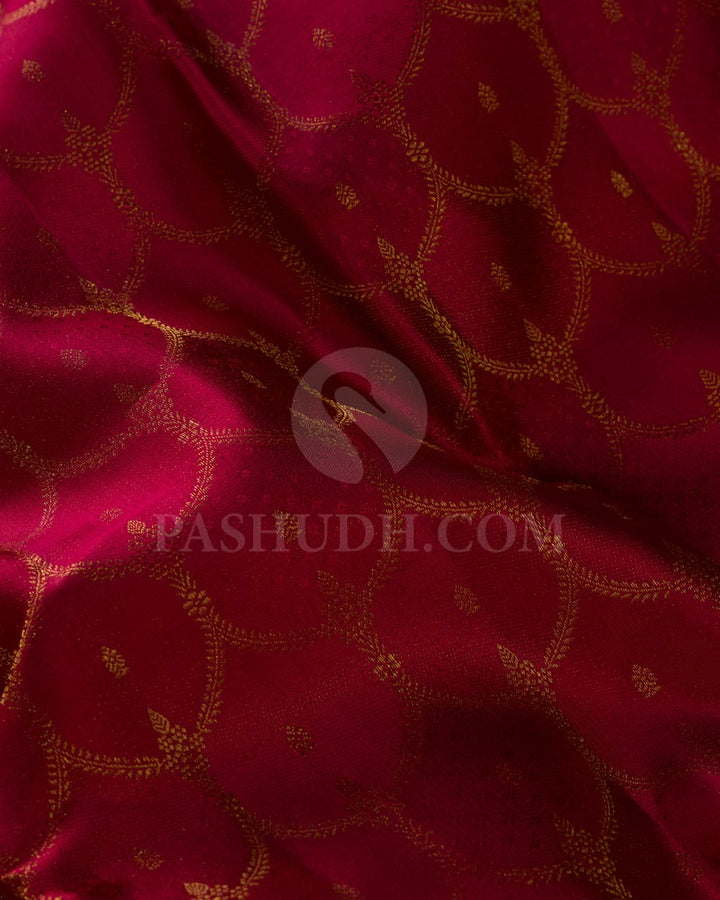 Red And Rani Pink Kanjivaram Silk Saree-DJ359(C)