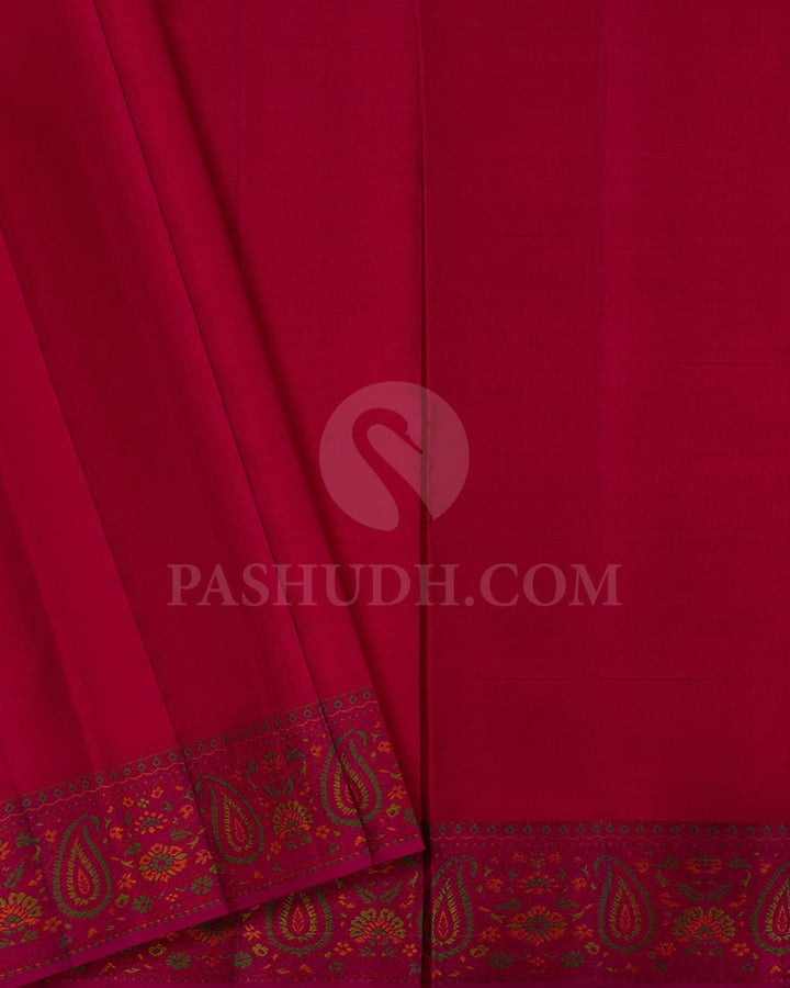 Red And Rani Pink Kanjivaram Silk Saree-DJ359(C)