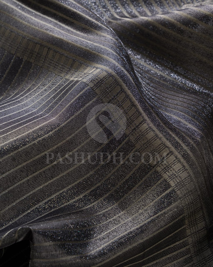 Black And Ivory Kanjivaram Silk Saree-DJ374(A)
