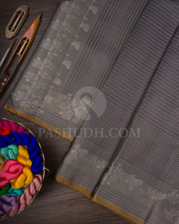 Black And Ivory Kanjivaram Silk Saree-DJ374(A)