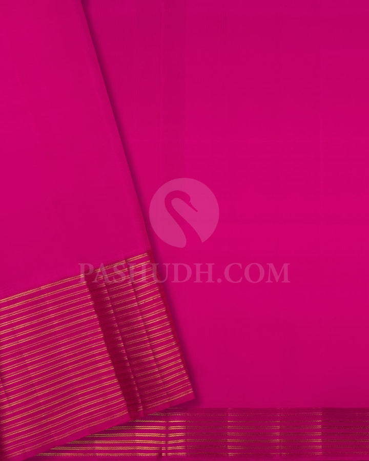 Peachy Pink And Hot Pink Kanjivaram Silk Saree-D633(A)