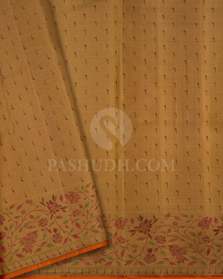 Rani Pink And Golden Yellow Kanjivaram Silk Saree-DJ364(A)