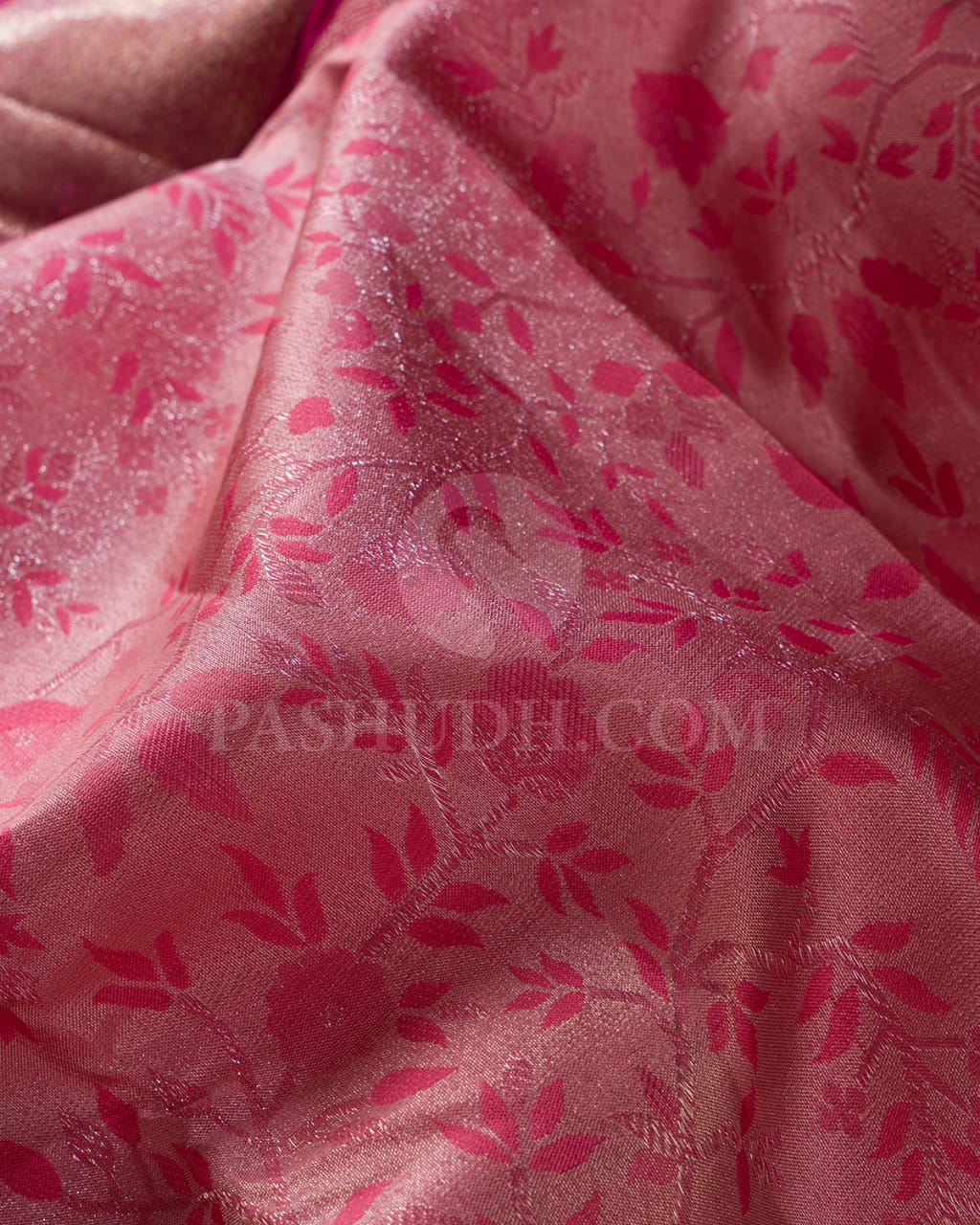 Raspberry Pink And Peachy Pink Kanjivaram Silk Saree-DJ375(A)