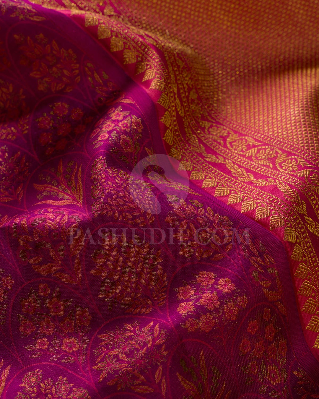 Magenta And Pink Kanjivaram Silk Saree-D621(E)