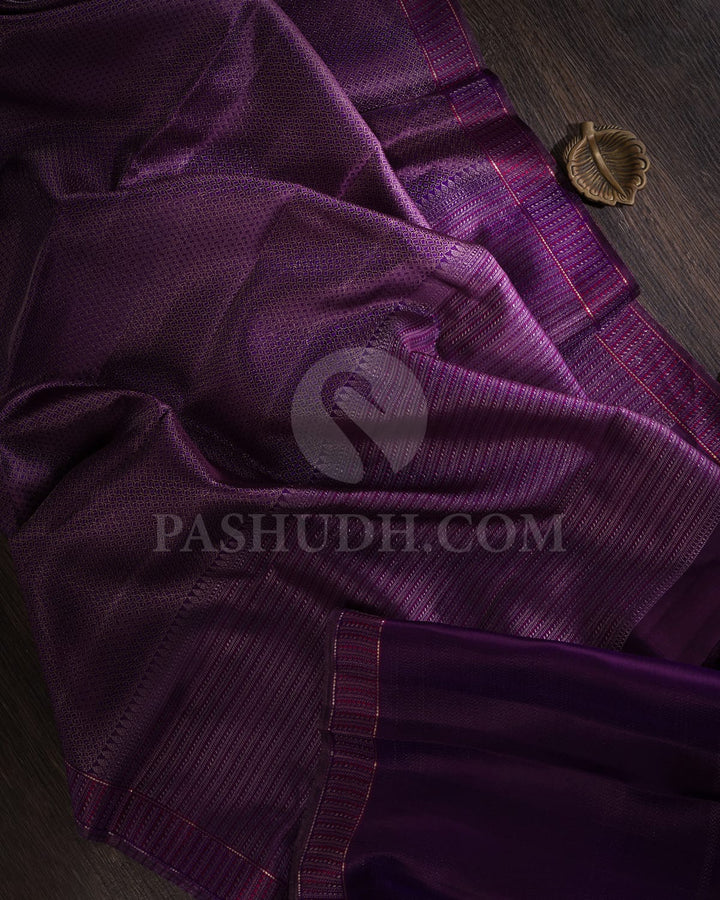 Royal Purple Kanjivaram Silk Saree-D639(A)