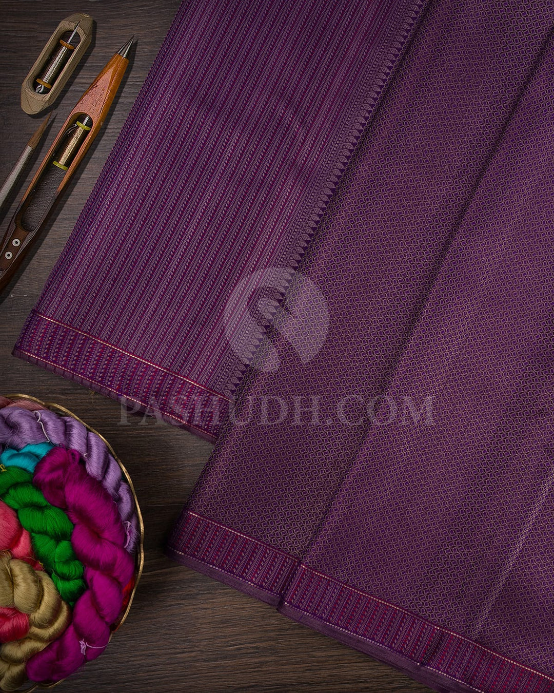 Royal Purple Kanjivaram Silk Saree-D639(A)