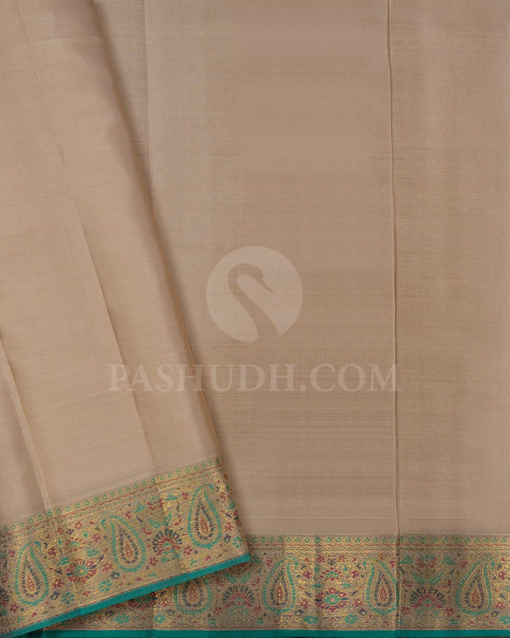 Ivory Kanjivaram Silk Saree-DJ359(D)