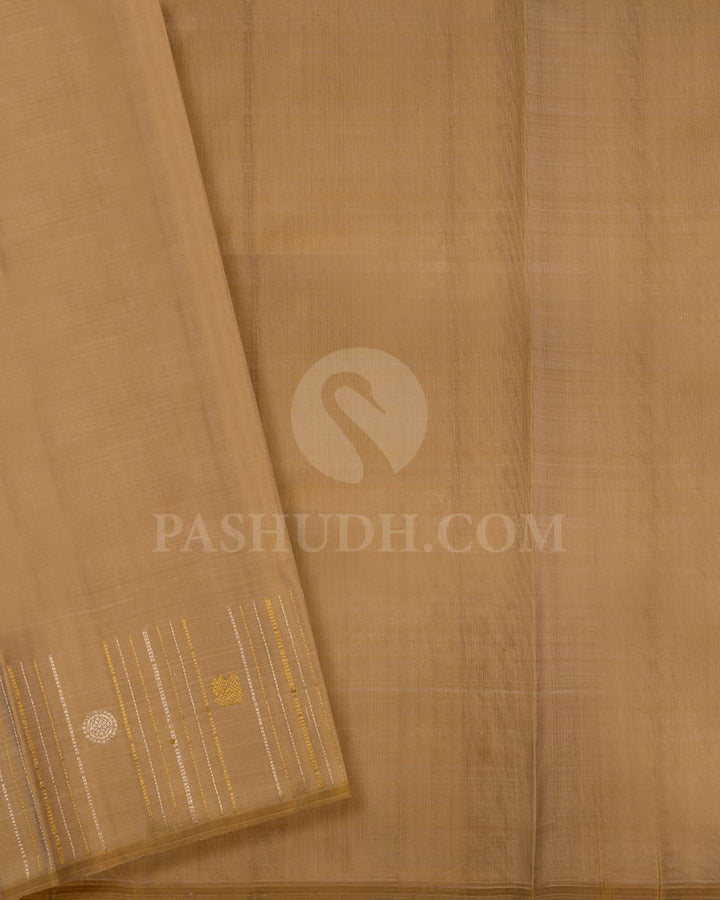 Black And Gold Beige Kanjivaram Silk Saree-S1478(B)