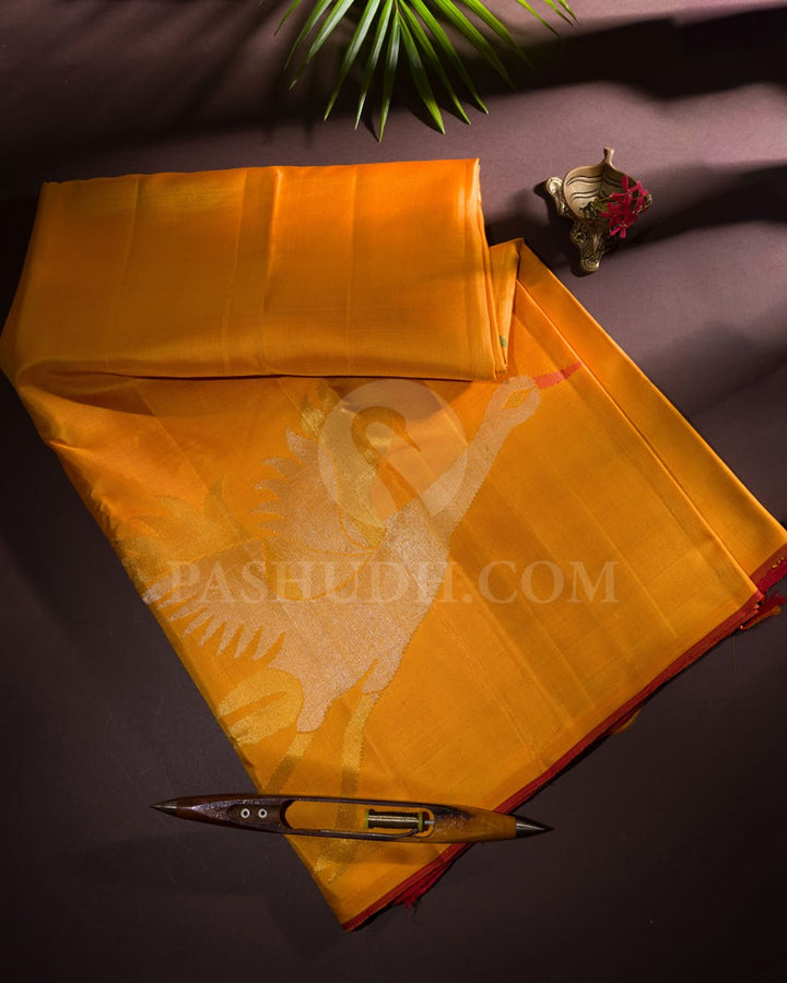 Orange And Red Kanjivaram Silk Saree-S1425(E)