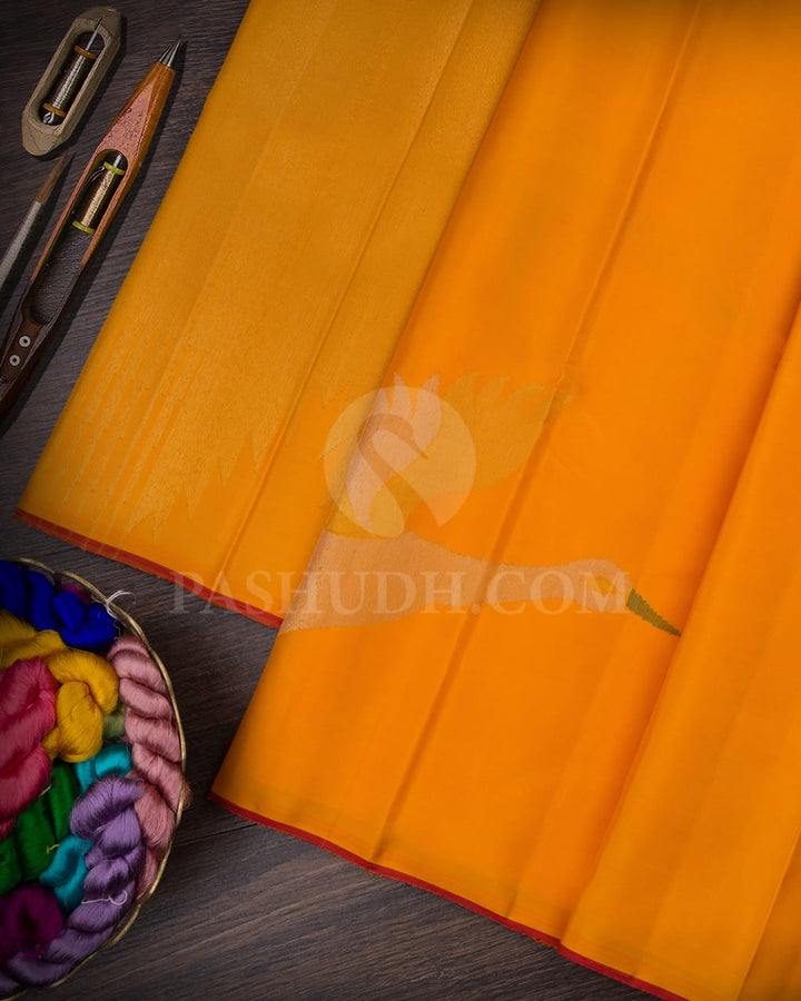 Orange And Red Kanjivaram Silk Saree-S1425(E)