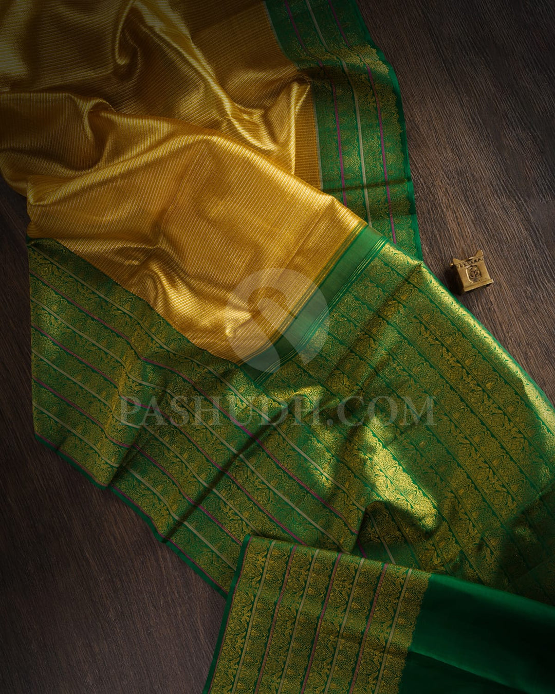 Gold Shimmer Organza Kanjivaram Silk Saree-S1332(E)
