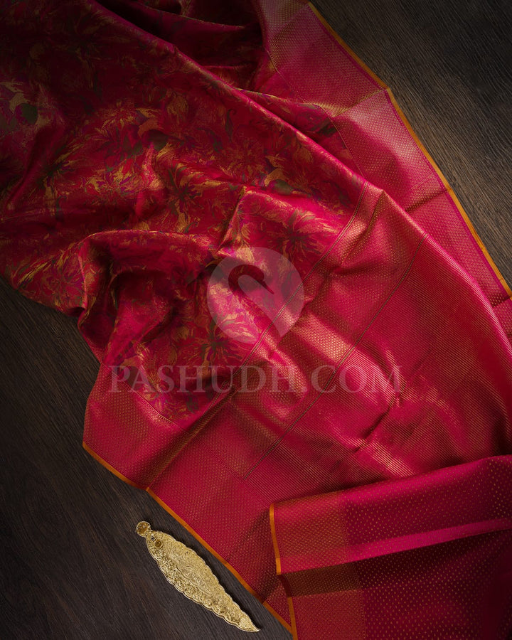 Raspberry Pink Kanjivaram Silk Saree-DJ355(H)