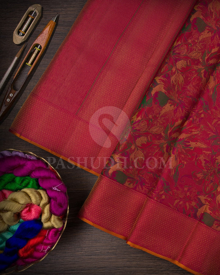 Raspberry Pink Kanjivaram Silk Saree-DJ355(H)
