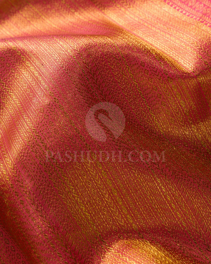 Watermelon Pink Kanjivaram Silk Saree-S1485(A)