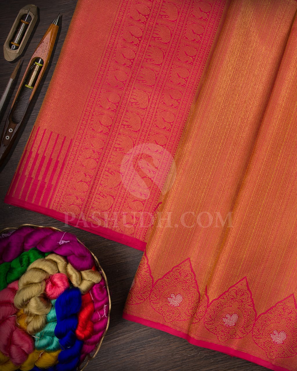 Watermelon Pink Kanjivaram Silk Saree-S1485(A)