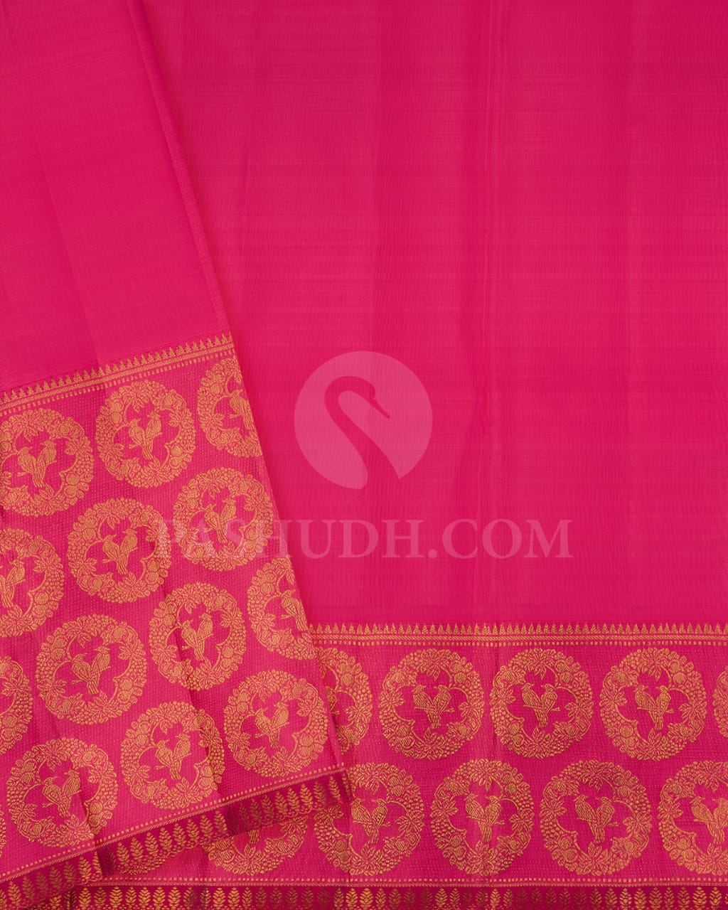 Orange And Watermelon Pink Kanjivaram Silk Saree-S1411(C)